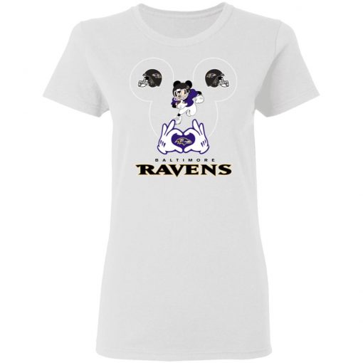 I Love The Ravens Mickey Mouse Baltimore Ravens Women’s T-Shirt