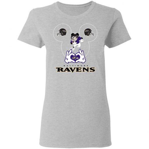 I Love The Ravens Mickey Mouse Baltimore Ravens Women’s T-Shirt