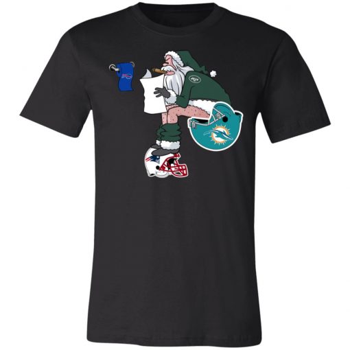 Santa Claus New York Jets Shit On Other Teams Christmas Unisex Jersey Tee