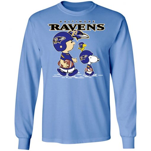 Baltimore Ravens Let’s Play Football Together Snoopy NFL Shirts LS T-Shirt