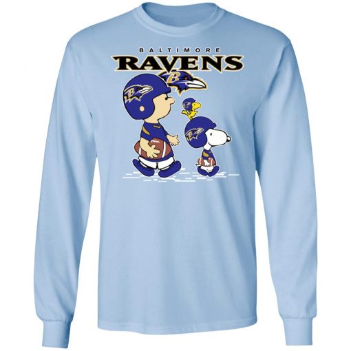 Baltimore Ravens Let’s Play Football Together Snoopy NFL Shirts LS T-Shirt