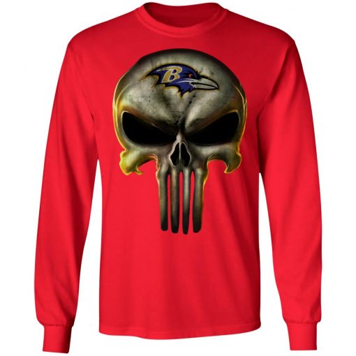 Baltimore Ravens The Punisher Mashup Football Shirts LS T-Shirt