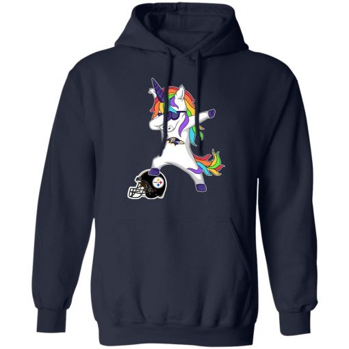 Football Dabbing Unicorn Steps On Helmet Baltimore Ravens Shirts Hoodie