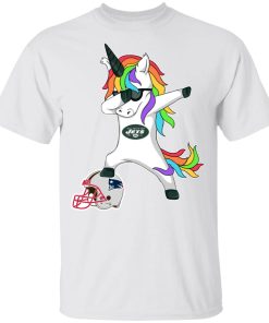 Football Dabbing Unicorn Steps On Helmet New York Jets Youth’s T-Shirt