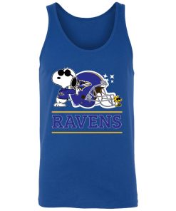 The Baltimore Ravens Joe Cool And Woodstock Snoopy Mashup Unisex Tank