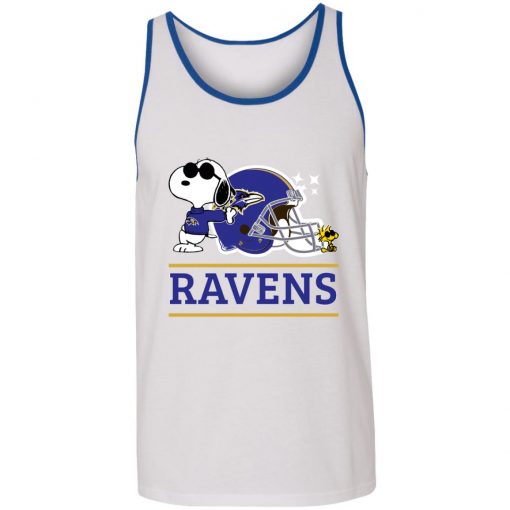 The Baltimore Ravens Joe Cool And Woodstock Snoopy Mashup Unisex Tank