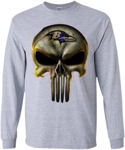 Baltimore Ravens The Punisher Mashup Football Shirts Youth LS T-Shirt