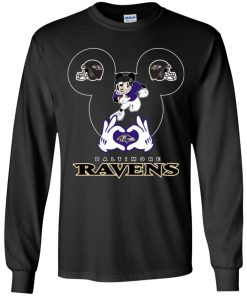 I Love The Ravens Mickey Mouse Baltimore Ravens Youth LS T-Shirt