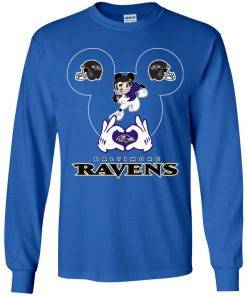 I Love The Ravens Mickey Mouse Baltimore Ravens Youth LS T-Shirt