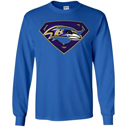 We Are Undefeatable The Baltimore Ravens x Superman NFL Youth LS T-Shirt