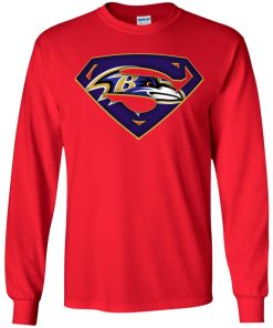 We Are Undefeatable The Baltimore Ravens x Superman NFL Youth LS T-Shirt