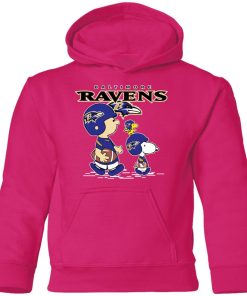 Baltimore Ravens Let’s Play Football Together Snoopy NFL Shirts Youth Hoodie