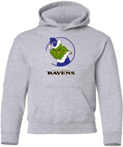 I Hate People But I Love My Baltimore Ravens Grinch NFL Shirts Youth Hoodie