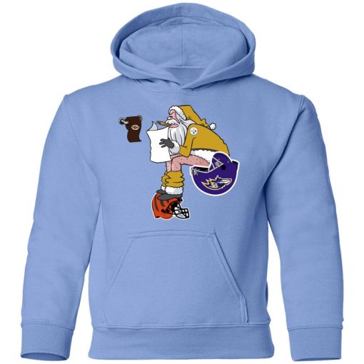 Santa Claus Pittsburgh Steelers Shit On Other Teams Christmas Youth Hoodie