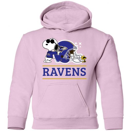The Baltimore Ravens Joe Cool And Woodstock Snoopy Mashup Youth Hoodie