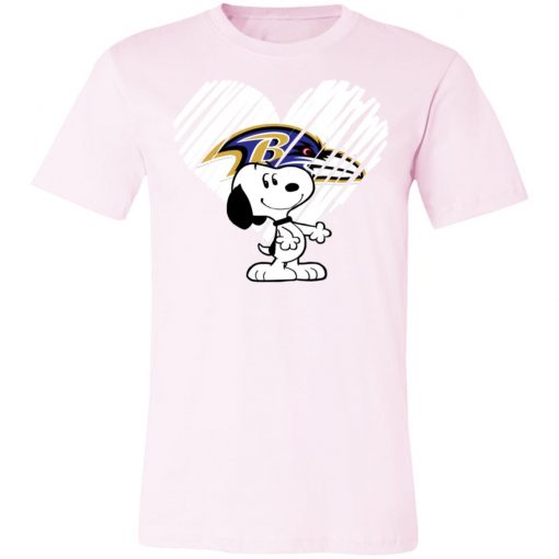 I Love Baltimore Ravans Snoopy In My Heart NFL Shirts Unisex Jersey Tee