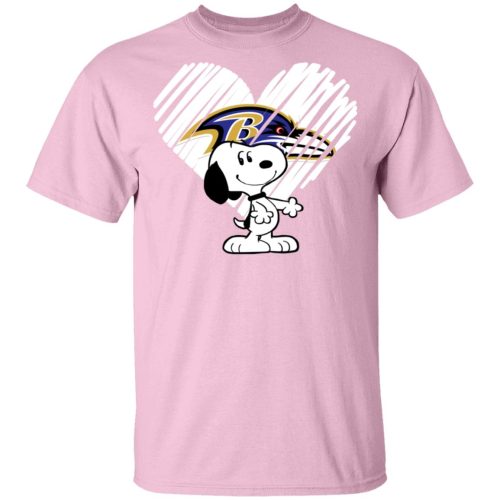 I Love Baltimore Ravans Snoopy In My Heart NFL Shirts Men’s T-Shirt