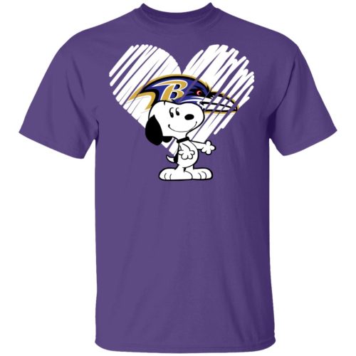 I Love Baltimore Ravans Snoopy In My Heart NFL Shirts Men’s T-Shirt