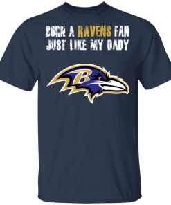 Baltimore Ravens Born A Ravens Fan Just Like My Daddy Shirts Men’s T-Shirt
