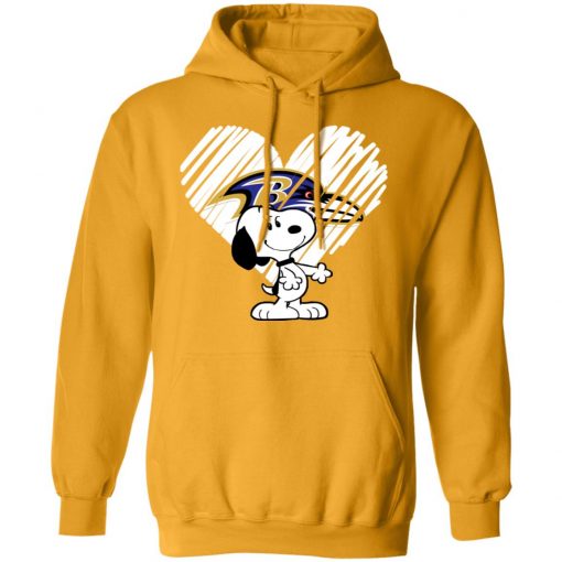I Love Baltimore Ravans Snoopy In My Heart NFL Shirts Hoodie