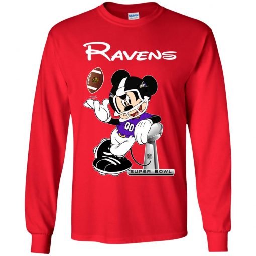 Mickey Ravens Taking The Super Bowl Trophy Football Youth LS T-Shirt