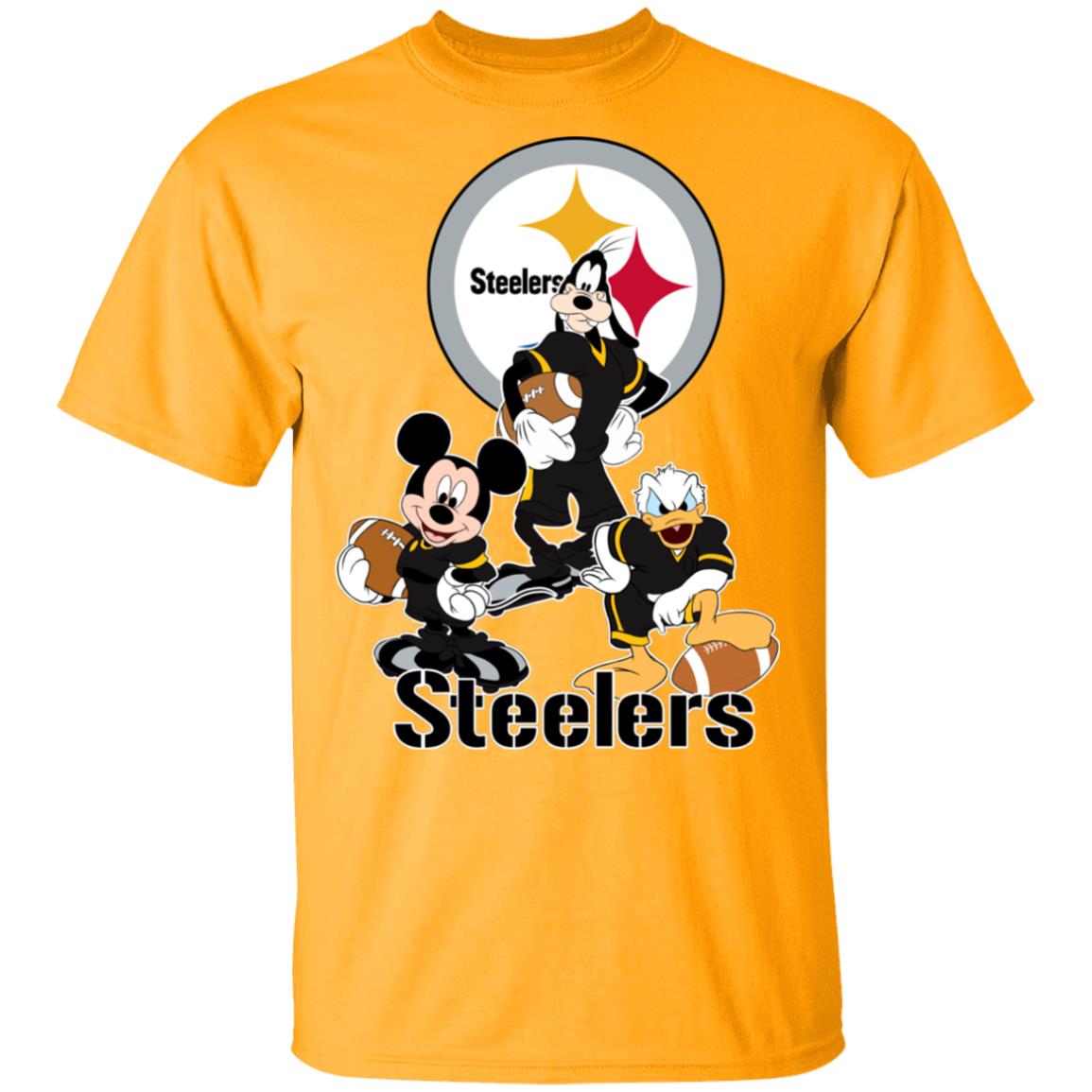 Mickey Donald Goofy The Three Pittsburgh Steelers Football Shirts Men's ...